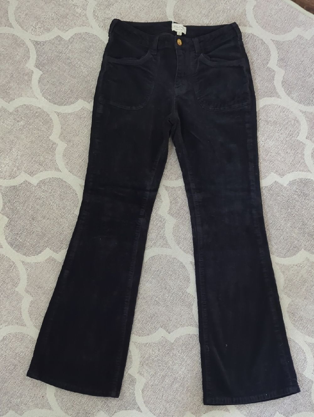 Pilcro Dark Gray Corduroy Pants Bellbottom Flare Size 28